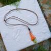 Hand-painted Mushroom Pendant Necklaces Small Flower Sweater Chain Necklaces  Gift