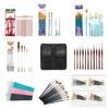 Foreign Trade Nylon Painting Brush Set - 10 Pieces, Red & Blue Handles, Flat Gouache & Oil Brushes