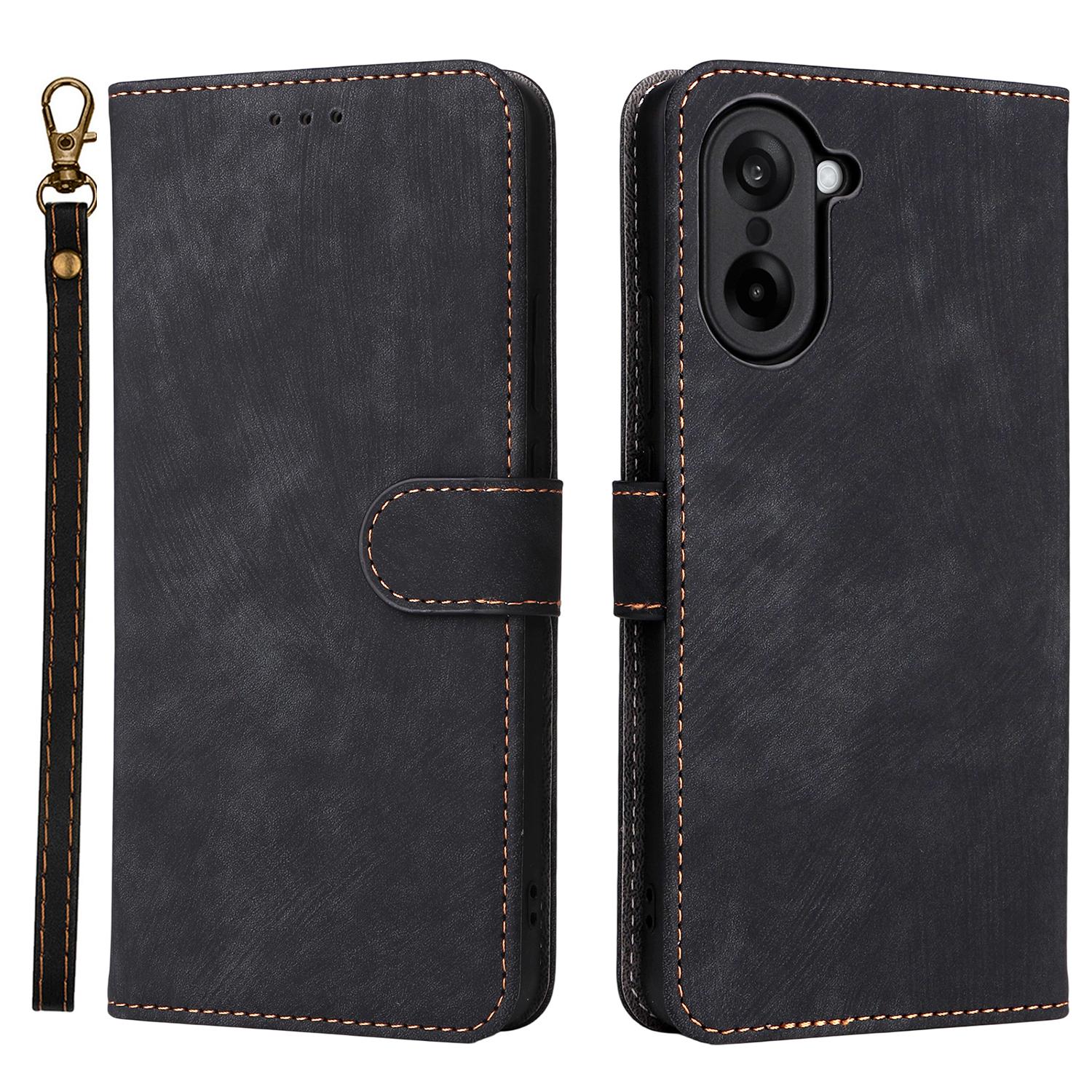 

Для OnePlus Nord CE5 5G/Ace 5 Racing 5G Чехол-кошелек с RFID-блокировкой, из ПУ кожи, чехол для телефона с подставкой и ремешком Black