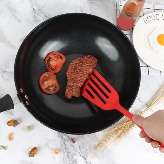 Cooking Spatula Non-stick Hollow Long Handle Silicone Beef Meat Egg Kitchen Scraper Wide Pizza Shovel Cooking Utensils