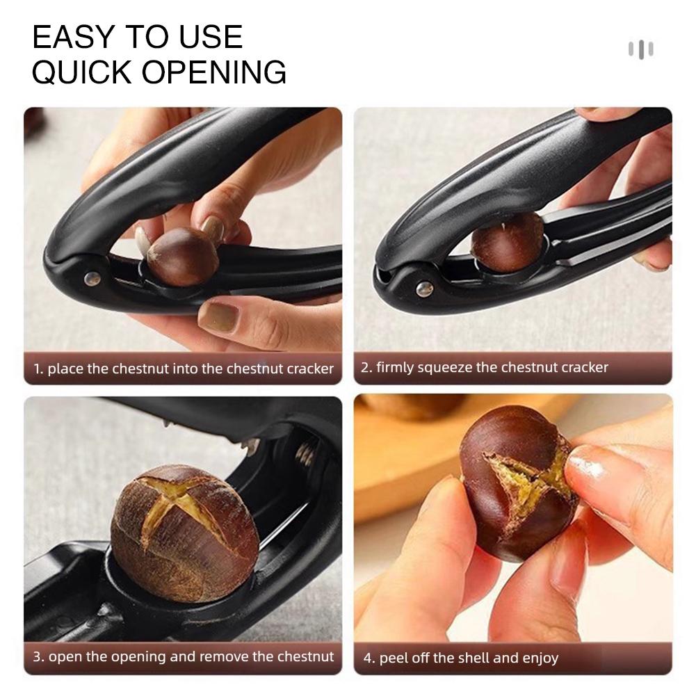 Przecinarka do łupin orzechów z cięciem krzyżowym, Klips do kasztanów, Szczypce do orzechów włoskich, Metalowa obieraczka do kasztanów Otwieracz do orzechów Nóż do łuskania Narzędzia kuchenne