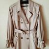 Used Arpege Story Limited Apuweiser-riche Pleated Trench Coat with Scarf, Beige
