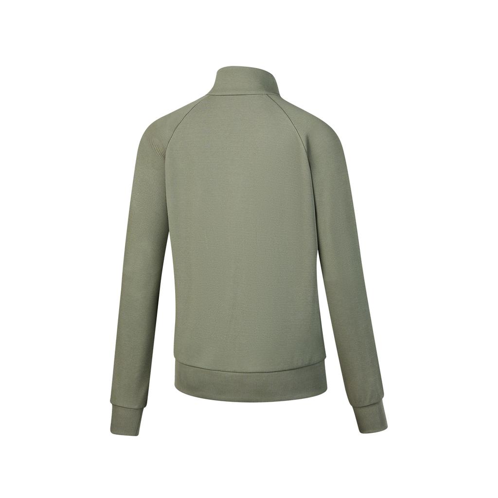 SAUCONY High Street Solid Color Retro Sports Casual Stand Collar Long Sleeve Sweatshirt Women Sweatshirt Dark-Khaki-Green SC1240163A-KH28