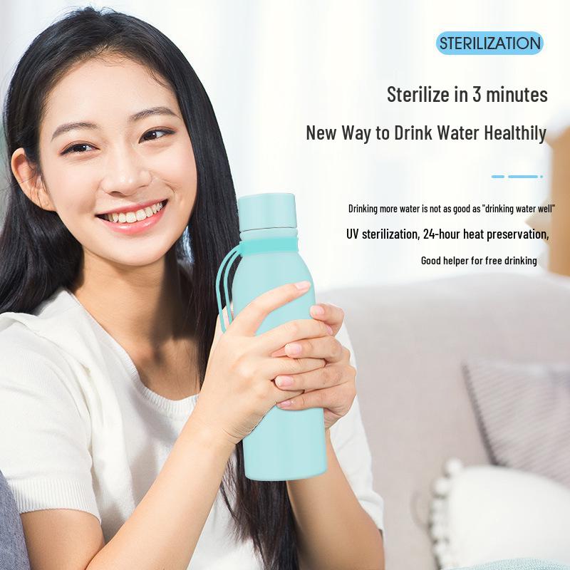 Stainless Steel UV Sterilizing & Heat Preserving Water Bottle - Ideal Holiday Gift