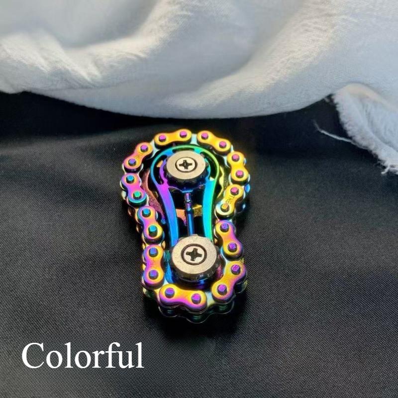 1PC Decompression Finger Chain Tooth Flywheel Color Chain Fingertip Gyro To Relieve Anxiety Decompression Artifact Gear Machinery