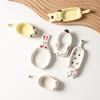 6pcs Set Cartoon Puppy Sauce Dish Household Ceramic Crafts Chopstick Holder Snacks Small Plates Seasoning Dishes Decorative