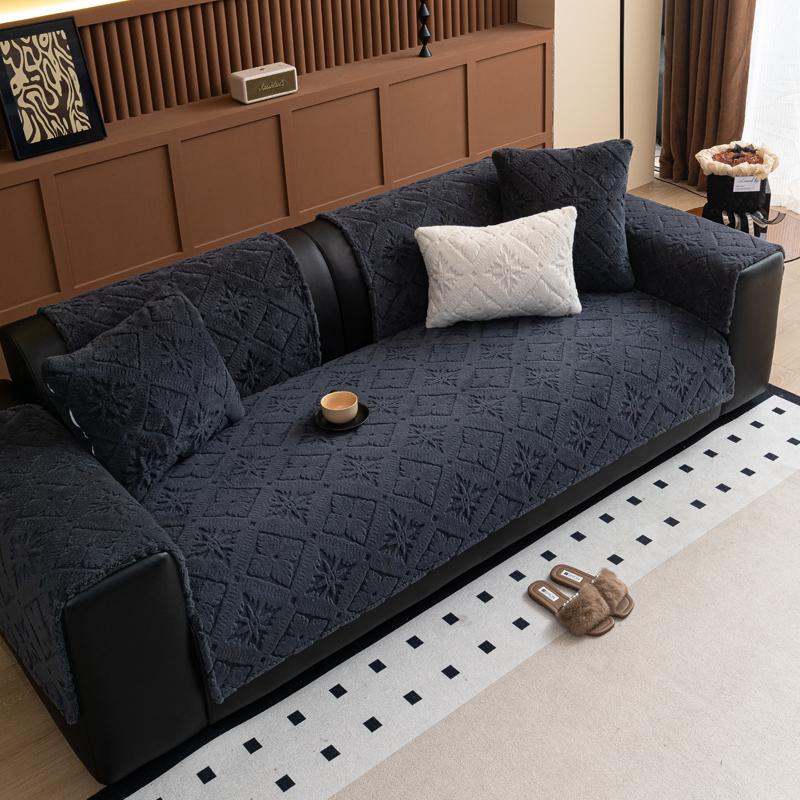 

Чехлы для диванов из скандинавского флиса для гостиной, противоскользящие, пылезащитные, широкие чехлы для диванов, универсальные подушки для дивана в виде снежинки 70X70