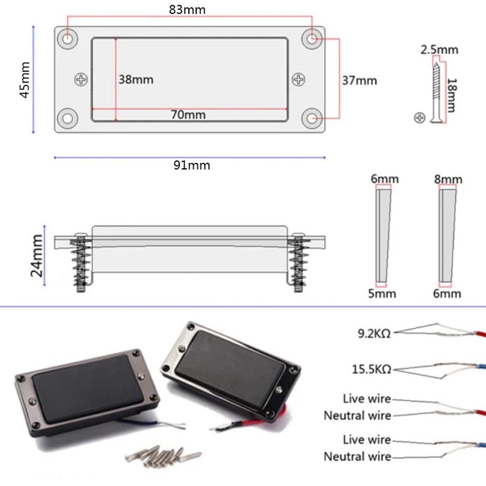 2 Pack LP Electric Guitar Duplex Dual Coil Closed Pickup for Les Paul