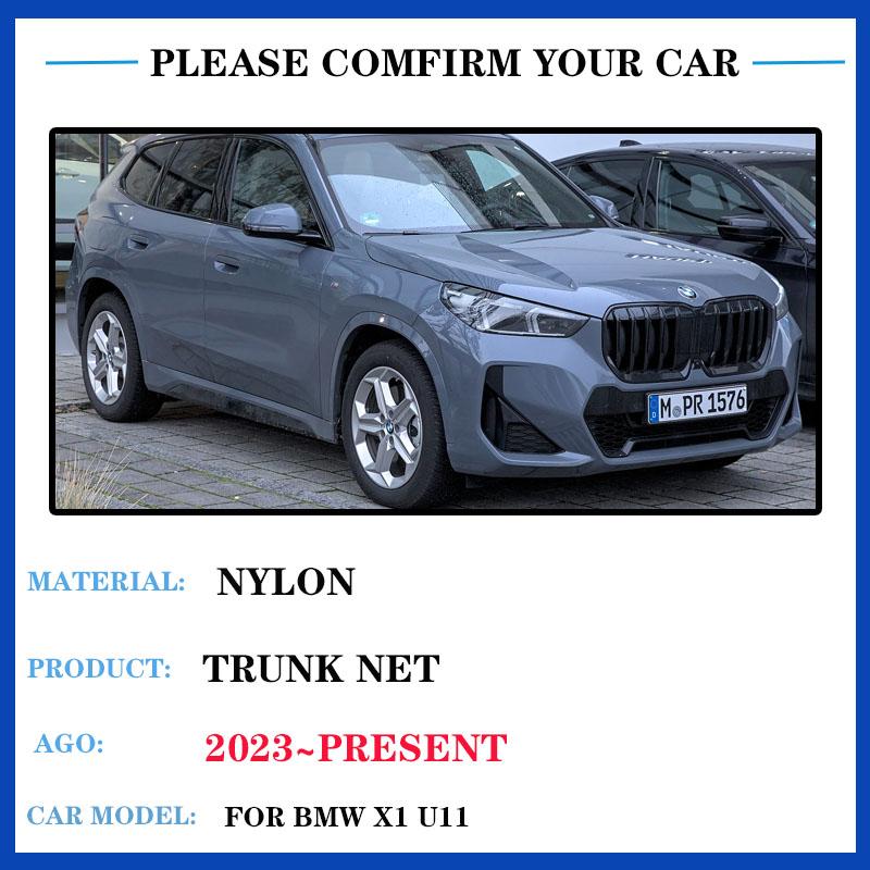 Rede de porta-malas de carro para BMW X1 IX1 elétrico U11 2024 Suporte de porta-malas de malha elástica Nylon Armazenamento de bagagem traseira Acessórios para interior de automóveis