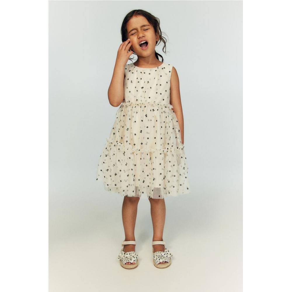 

Платье HM из тюля с оборками и цветочным принтом