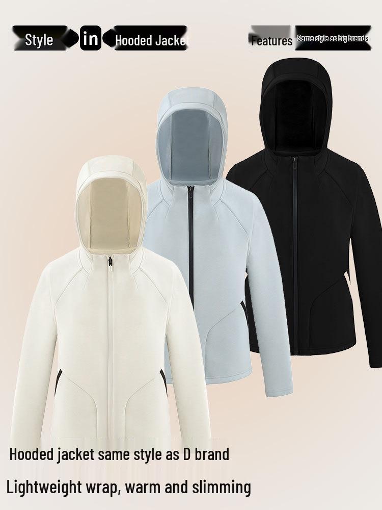 D Brand Spring/Autumn Knit Sports Jacket: Casual Hooded Cardigan Sweatshirt