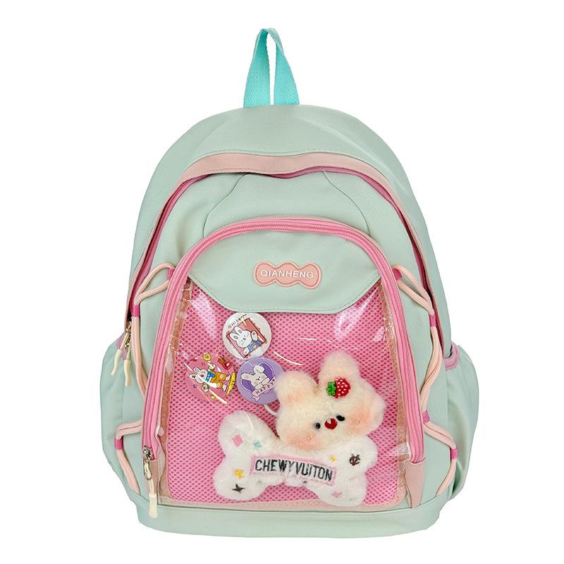 Schoolbag new Japanese ins high value fresh and sweet candy color bar pain bag junior high school students lightweight backpack