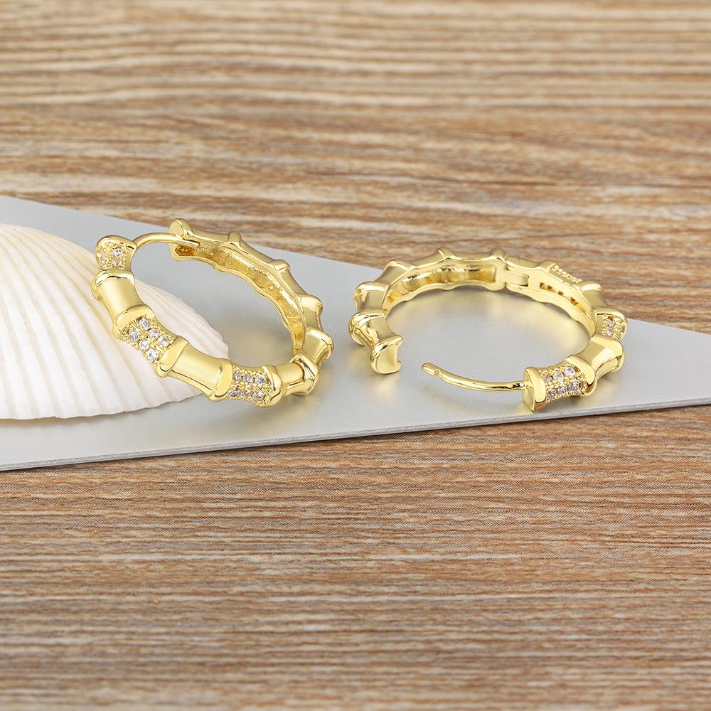 Nidin Gold/Silver Color Piercing Circle Charm Hoop Earrings Women Girls Party Wedding Engagement Trendy Punk Jewelry Gifts