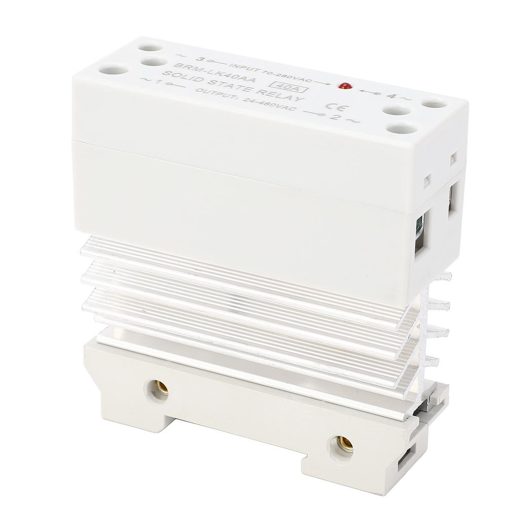 Din Rail Solid State Relay Integrated 70‑280VAC Input 24‑480VAC Output Single Phase Solid State Rela