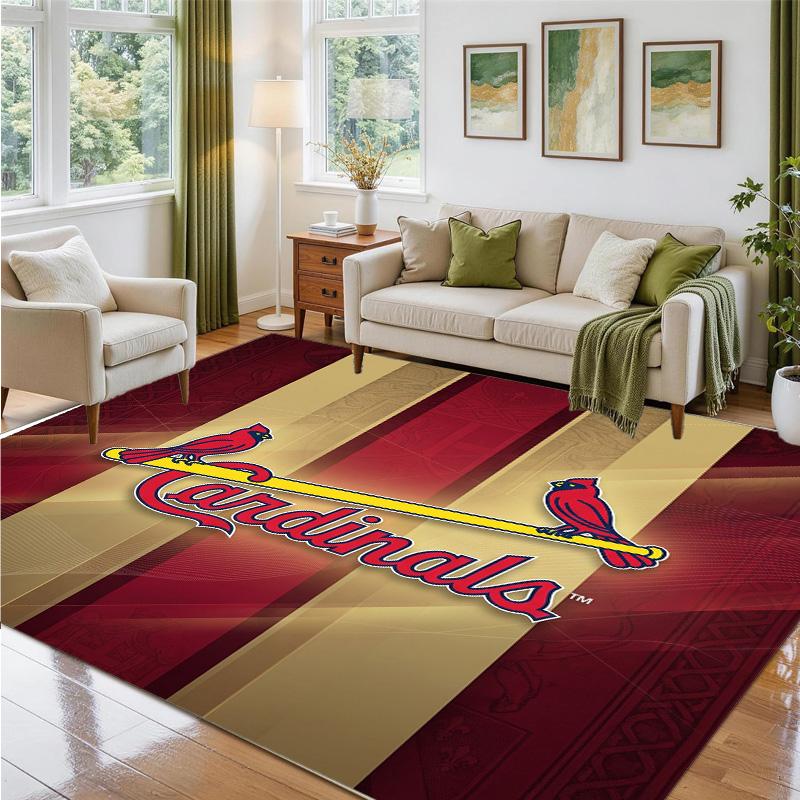 St. Louis Cardinals Design Crystal Velvet Rug Soft Decorative Mat for Bedroom Entrance