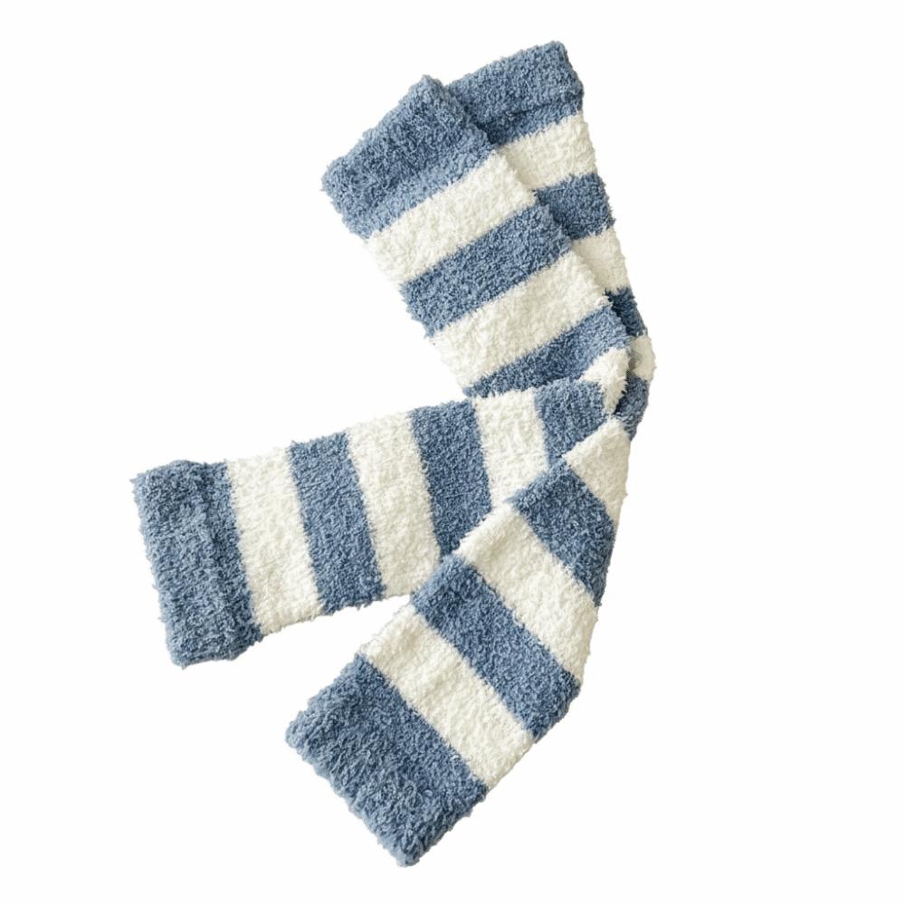 Thicken Warm Long Tube Sock Cover Stripe Foot Warmer Kawaii Coral Fleece Stockings  Autumn