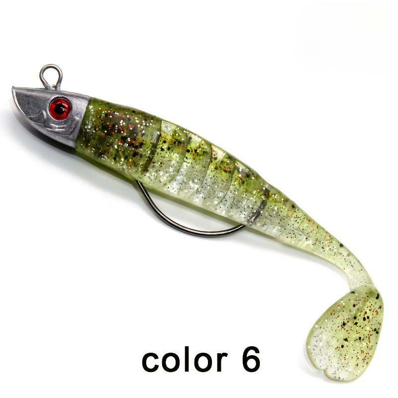 Soft Bait 10cm15g Head Jig Fish T Tail Saltwater Fishing Baits Sea Fishing Silicone Lures Minnow Pike Swimbait 10cm 15.5g