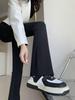 Women's High-Waisted Black Micro-Flare Suit Pants - Slimming Bootcut for Petite, Spring/Summer Flattering Trousers