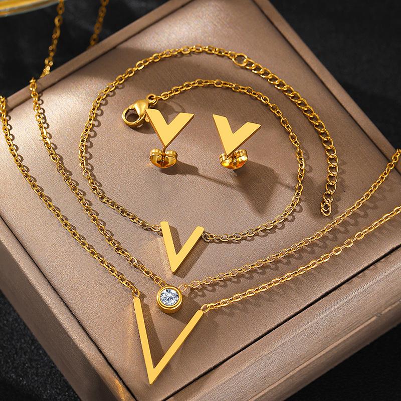 Luxurious Exquisite Diamond-set Decorative Stainless Steel Zircon Set Suitable For Women To Wear And Match For Summer Travel