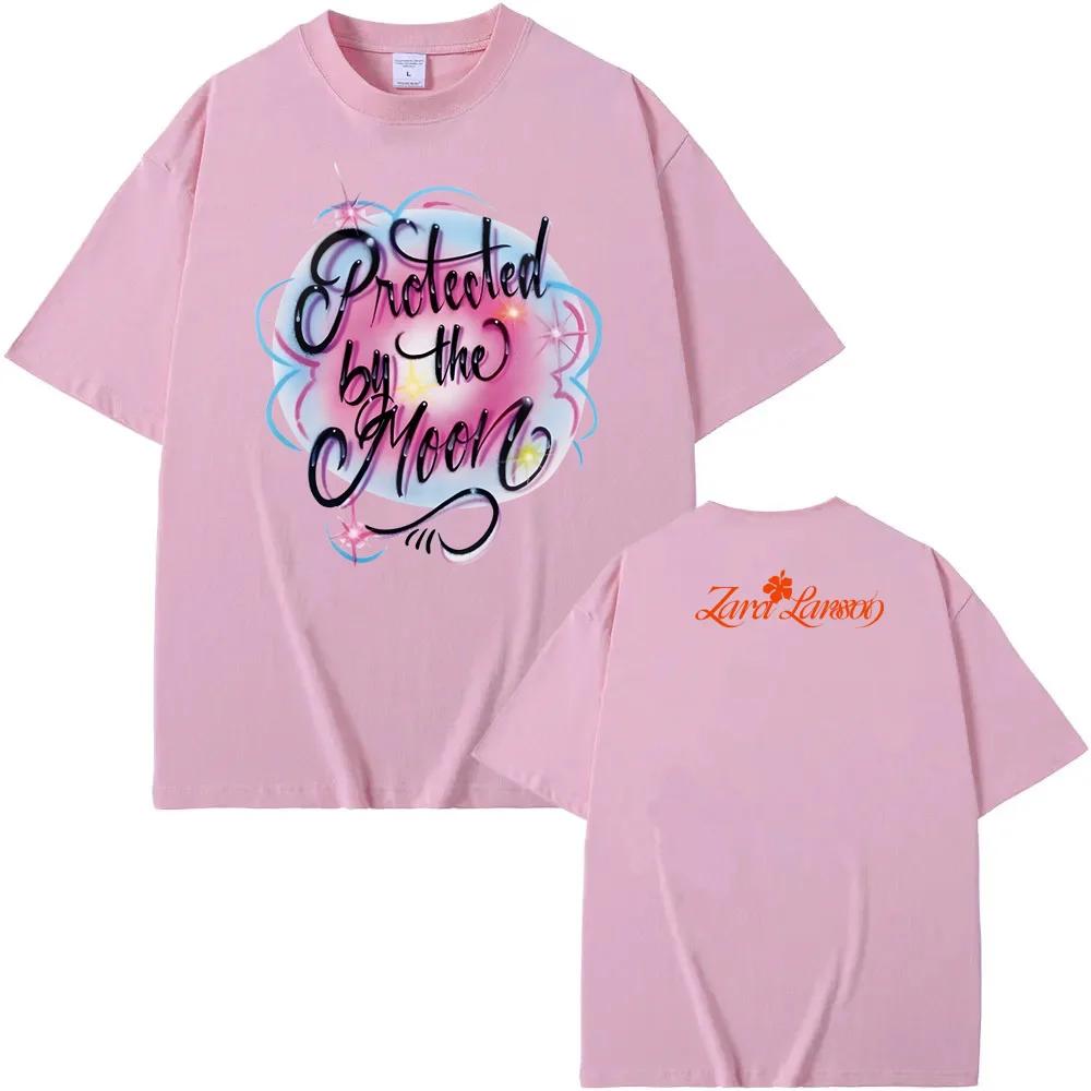 Zara Larsson-Protejat De Lună Tricou Rib Baby Stil Vara Cântăreței Același Stil Tricou Stil Coreean Topuri De Înaltă Calitate