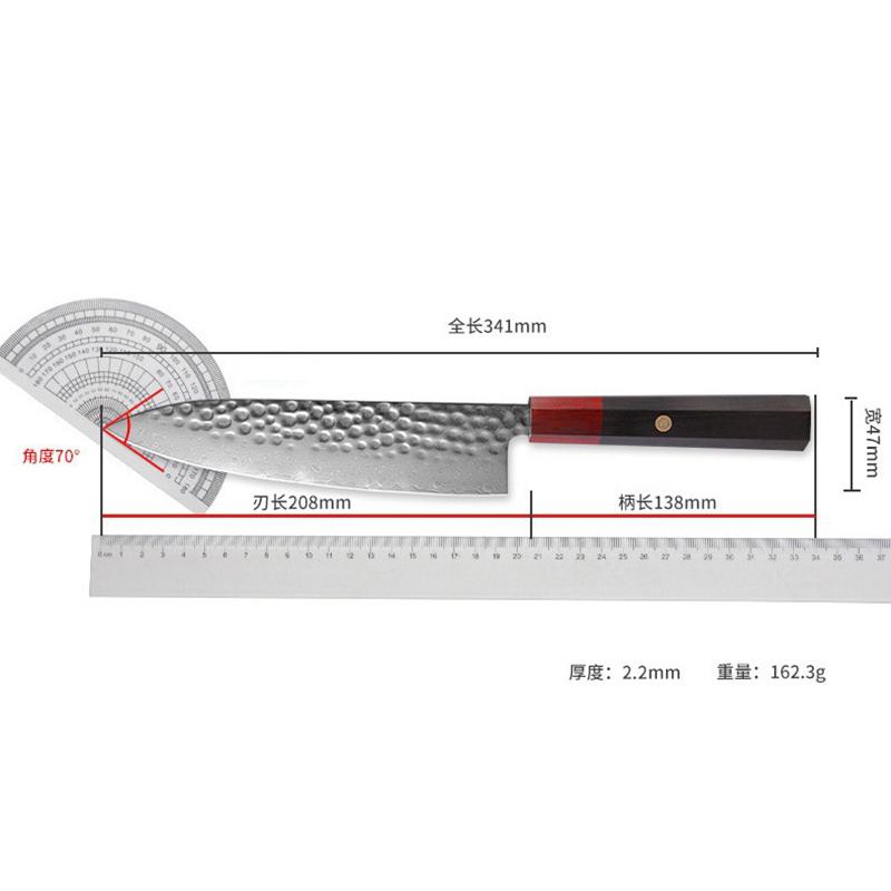 8 Inch Chef Knife 67-layers Damascus Steel VG-10 Blade Wood Handle Slicing Vegetables Cleaver Meat Handmade Forged Kitchen Knife
