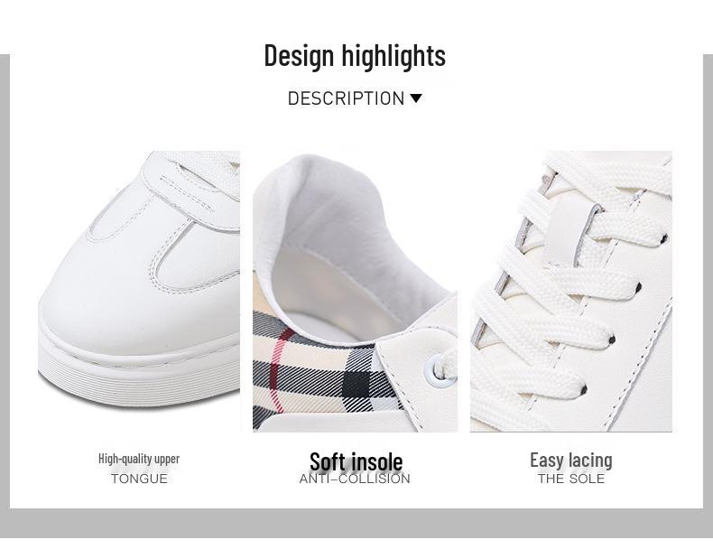 2025 Autumn Trendy Men's Genuine Leather Casual Lace-up Skate Shoes, Color Block Design