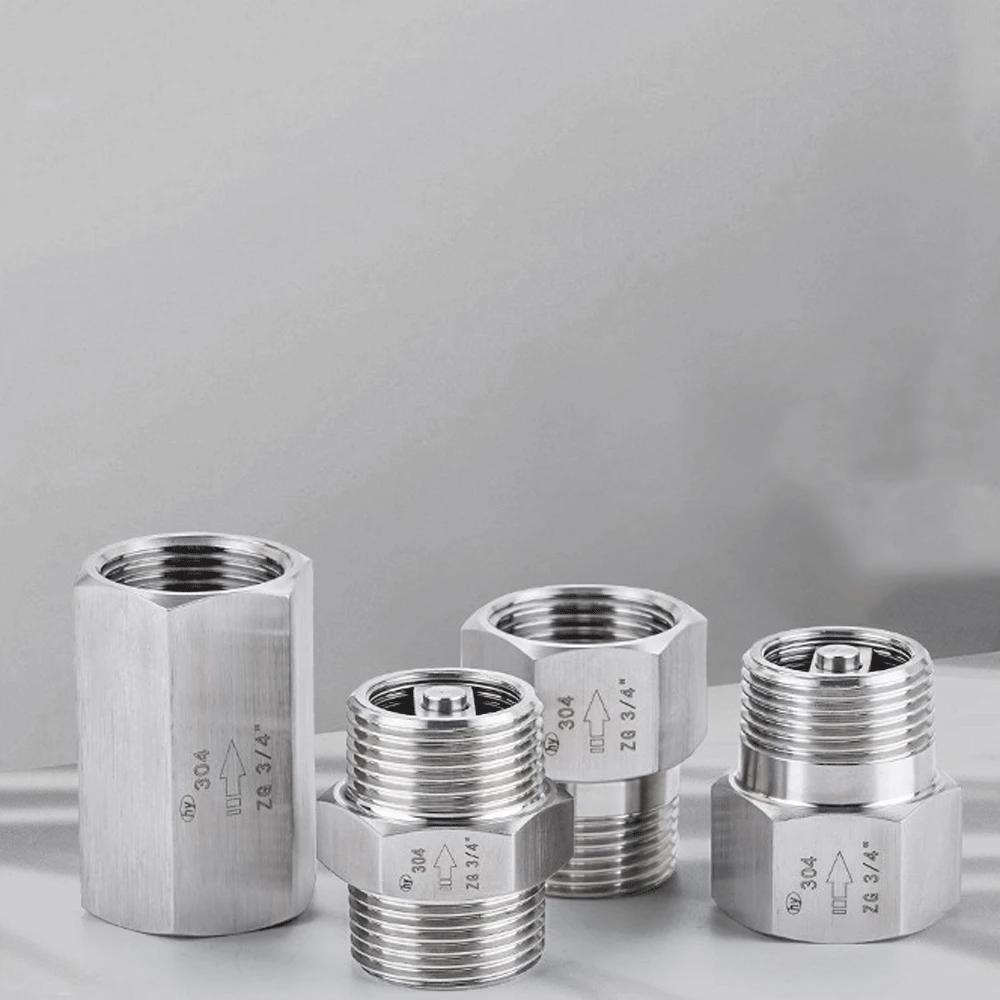 1/8" 1/4" 3/8" 1/2" 3/4" 1" BSPP Female Male 304 Stainlees Steel One Way Non-return Check Valve Water Gas Oil High Pressure