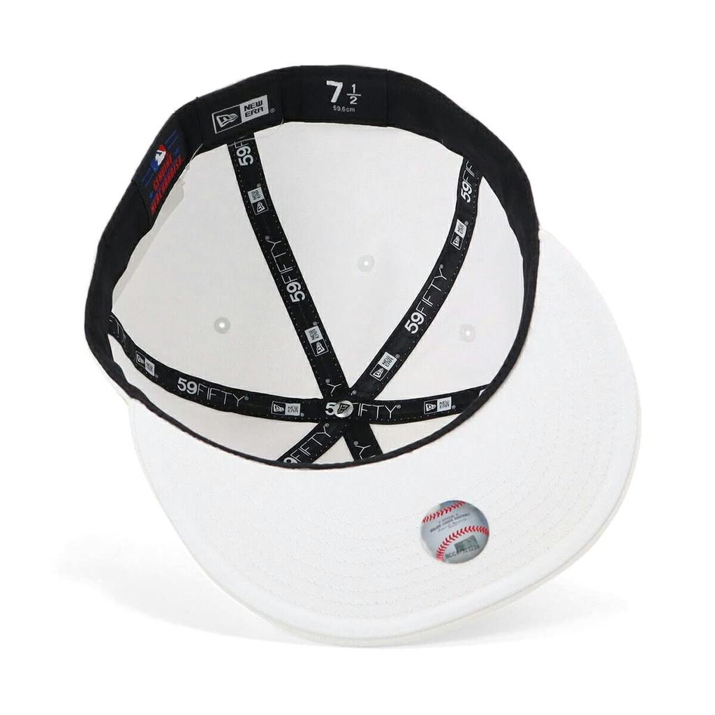 New Era MLB New York Yankees Cap 7 59Fifty MLB New York Yankees WHT MT GLD 23J White/Gold 3/4