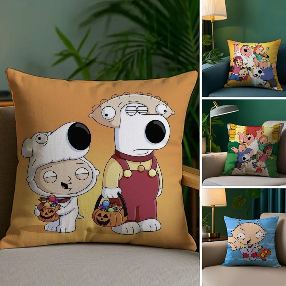 Cartoon F-Family G-Guy Pillow Case Sofa Living Room Bedroom Double-sided Printing Square Cushion Nap Time Pillow Case