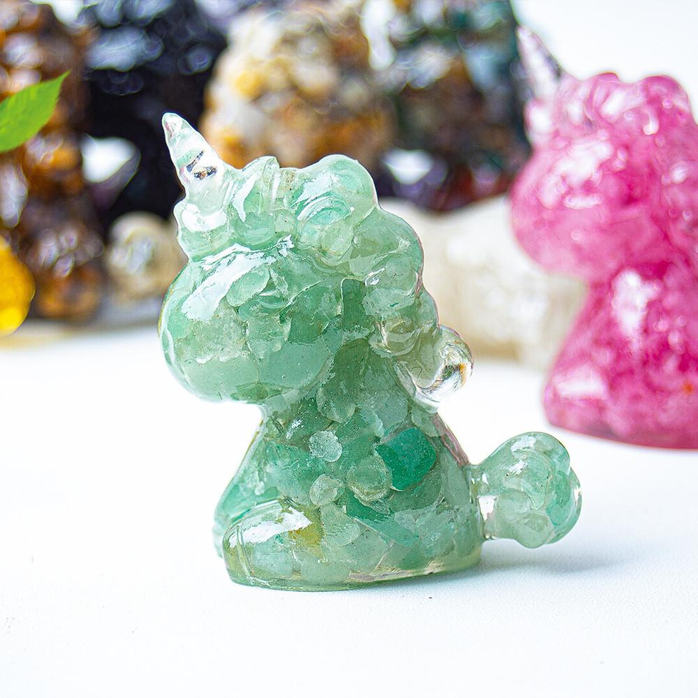 Unicorn Resin Figurine With Handcrafted Crystal Texture For Home Decor And Giftgiving