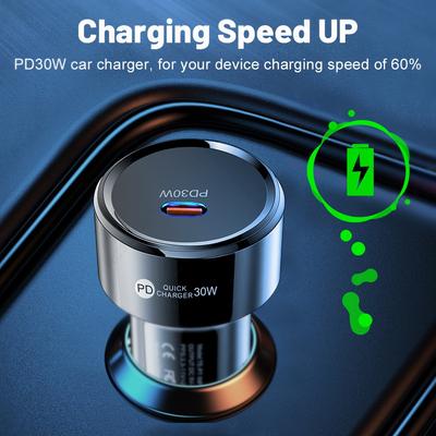 Mini Autoladegerät Schnellladung 30W Typ C Auto Handy Ladegerät Für iPhone 15 Pro Xiaomi Samsung Huawei Schneller Telefonadapter