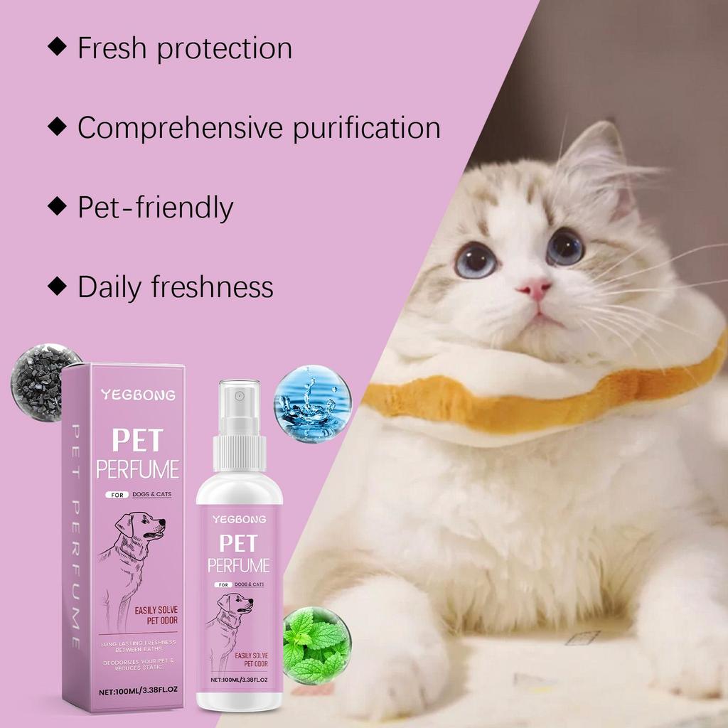 Yegbong Pet Deodorizing and Freshening Spray for Cats and Dogs Clean Odor Air Freshening Treatment Spray