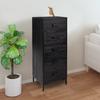 Day and Night - Day and Night Solid Black Pine Wood Chest of Drawers 42x35x110 Cm