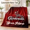 Custom Text Flannel Blanket St. Louis Cardinals Print Warm Cozy Blanket Home Sofa Bedding