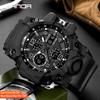 SANDA Sports Military Men's Watches Waterproof Dual Display Quartz Wristwatch For Male Clock Stopwatch Relogios Masculino