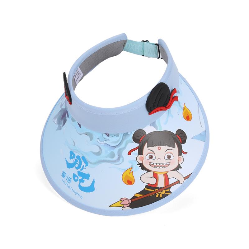 Children's Hats Summer Boys and Girls Sunscreen Hats Outdoor Outing Visor Hats Cartoon Cute Big Brim Empty Top Fan Hat