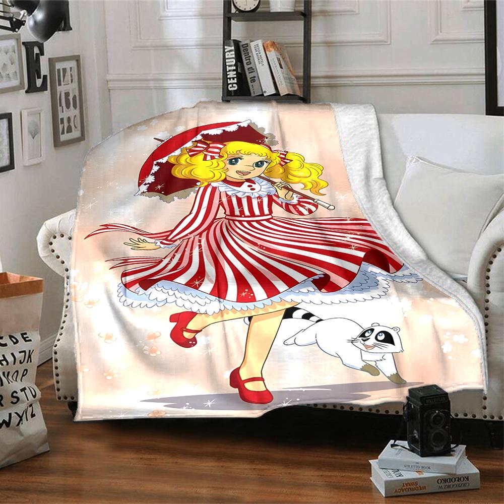 1pc Candy Candy2 Blanket, Gift, for Men and Women, Soft Blanket, Good for Sofa Bed Couch Travel, Lightweight Flannel Blanket