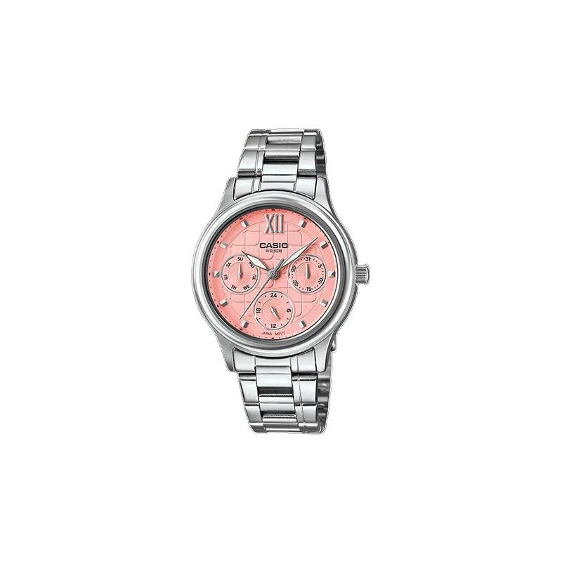 

Casio STANDARD series 50 meters waterproof quartz movement Japanese and Korean watches women s watches pink dial LTP-E306D-4AVDF розовый
