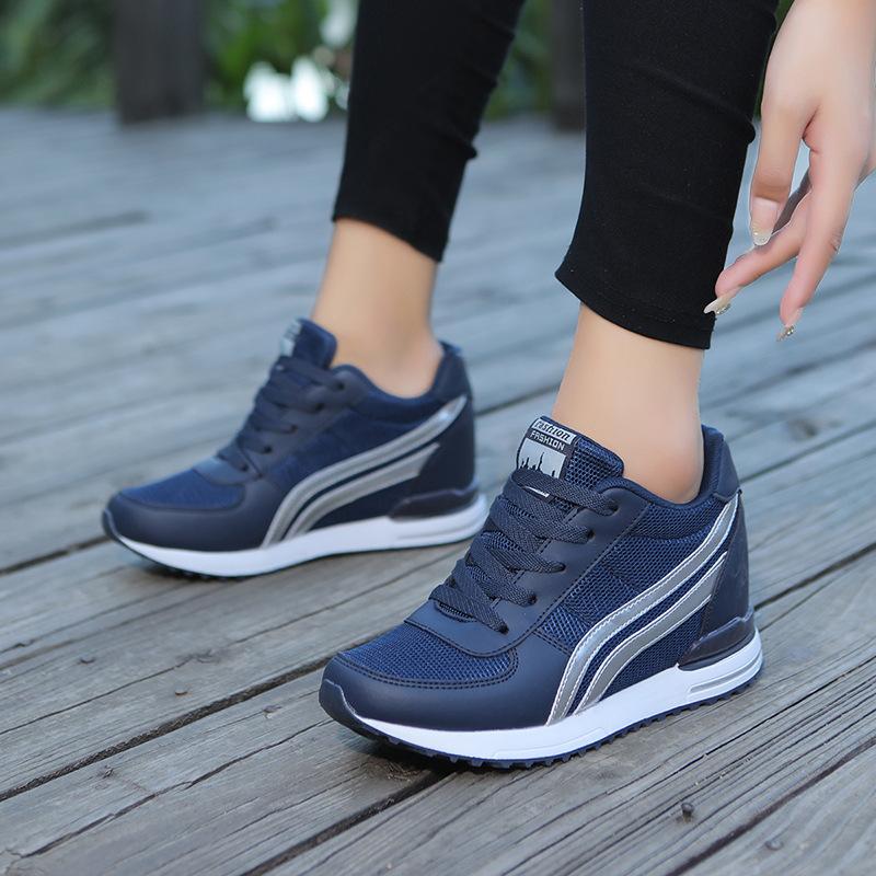 Net Inside Height Increasing Women's Shoes White Shoes for Women Spring and Autumn New Casual Breathable Casual Sports Shoes for Women