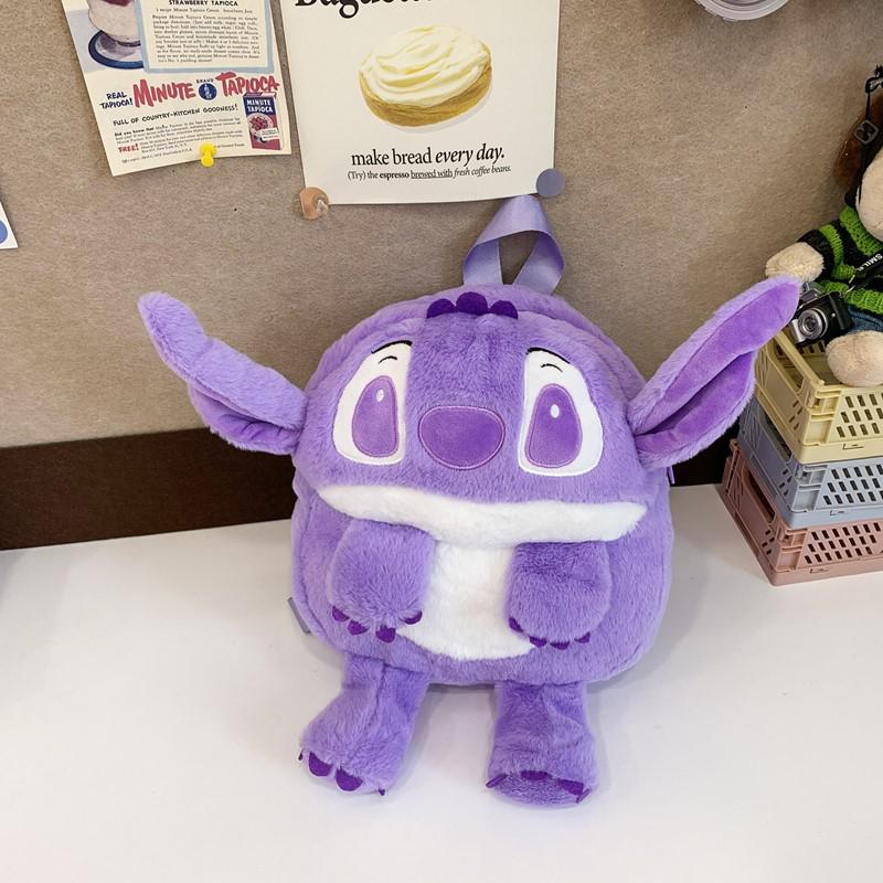 Stitch Cartoon Plush Doll Backpack - Cute & Fluffy Bag for Girls