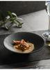 Retro Black Japanese Ceramic Ramen and Pasta Bowl for Restaurant or Hotel Use