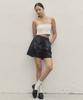MAKE A TOAST Lace Elastic Leather Shorts Black Mbdfpa002Bk