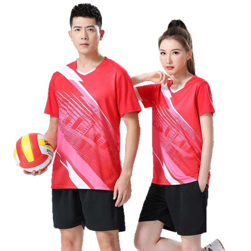 Quick-Dry Unisex Volleyball & Badminton Sports Set: Short Sleeve Jersey