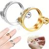 5pcs Knitting Loop Adjustable Open Ring Webbing Jewelry Crochet Wool Knitting Finger Wear Thimble Yarn Guide Sewing Accessory
