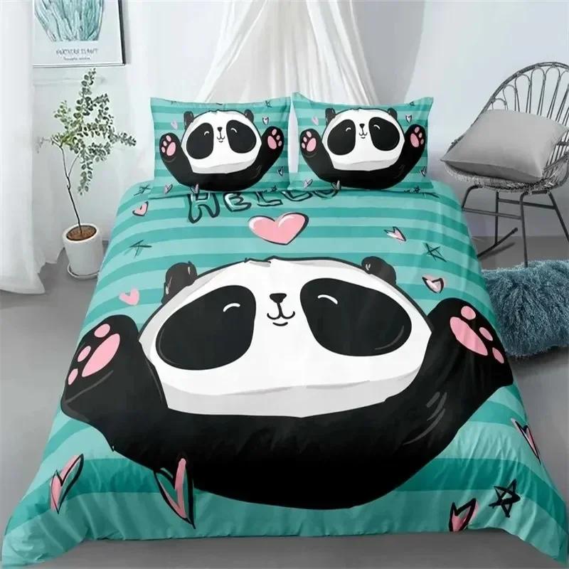 Comforter 3D Print Cute Panda Cartoon Animal Bedding Set Bedroom Soft Modern S Comefortable