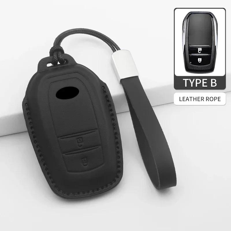 2/3 Tasten Auto Schlüsselhülle Schale Fob für Toyota Prius Camry Corolla CHR C-HR RAV4 Land Cruiser Fernbedienung Schlüsselanhänger PU Zubehör