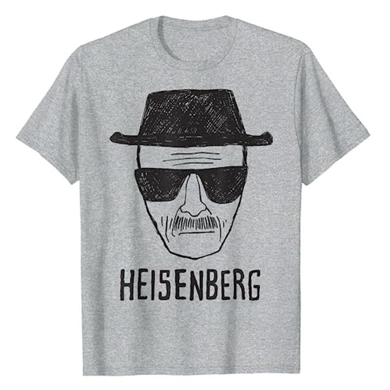Breaking Bad Periodic Square T-Shirt I Am The One Who Knocks Blue Hue Portrait Tee Funny Heisenberg Desert Horizon Outline Tops