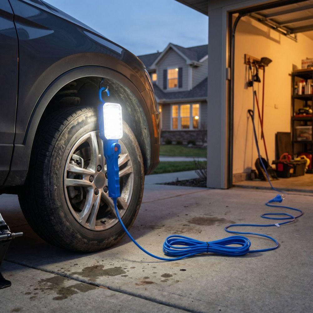 Magnet Portable Workshop Flashlight 220V Garage Work Light Handheld Repair Lamp Car Repair