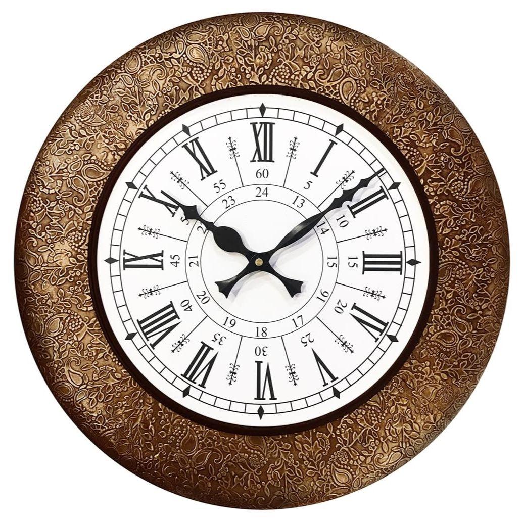 

Analog Wall Clock For Elegant Home Decor, Office, School, Gym, Shop And Gifting || Clock Size - 16 X 16 Inches (Designer Metal), Gol 16 INCH