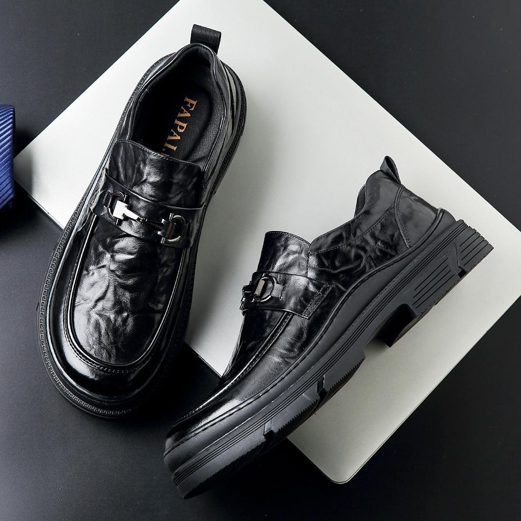 2025 Wenzhou men's business casual leather shoes one pedal genuine leather men's shoes trend versatile fashion foot loafers